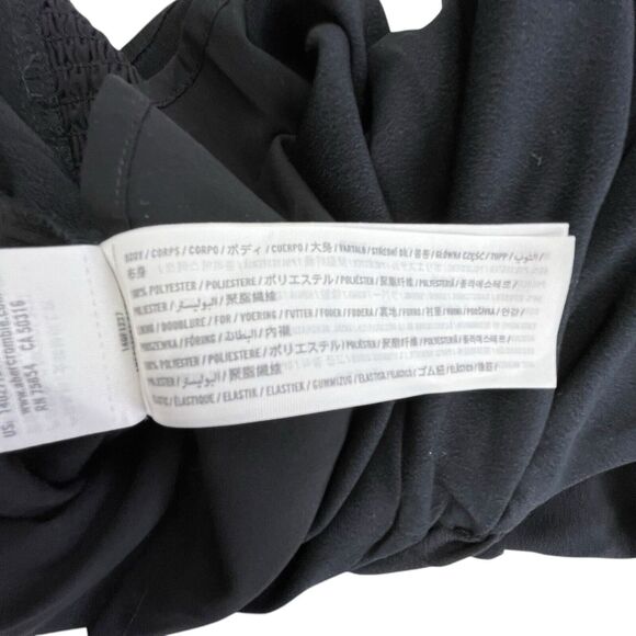 Abercrombie & Fitch Twist Front Top Women’s XS Black Long Sleeve Cropped Blouse - Picture 7 of 11